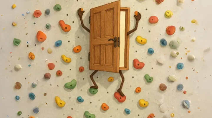 Bild einer geöffneten Tür beim Klettern | © DAB AB