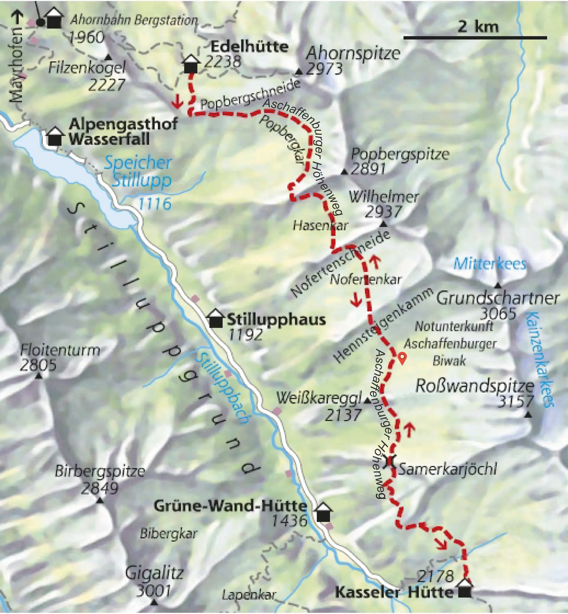 Auschnitt einer Landkarte | © Rolle Kartografie, Holzkirchen